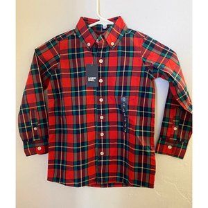 Land's End Multi Plaid Long Sleeve Shirt